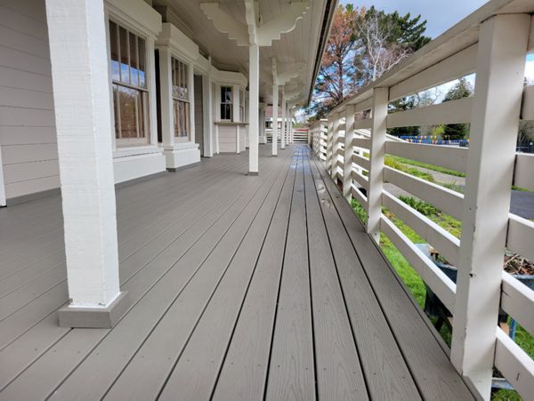 A small section of a 5,000 square foot deck
