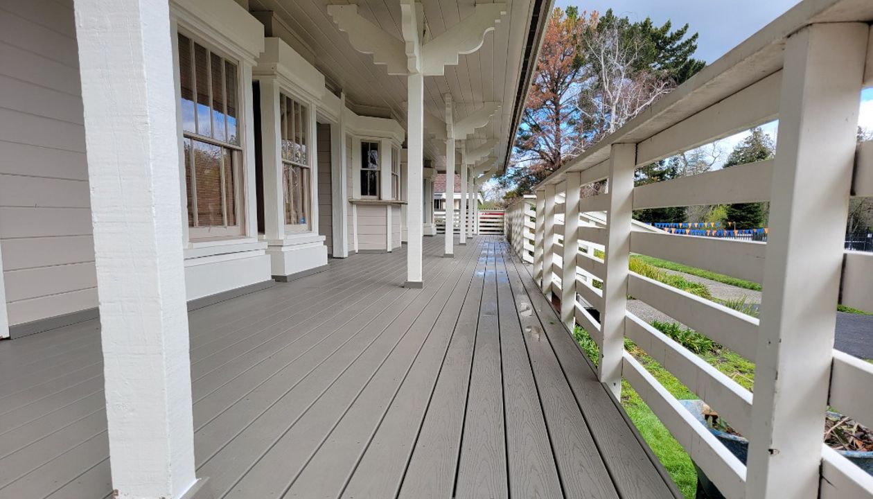 A small section of a 5,000 square foot deck