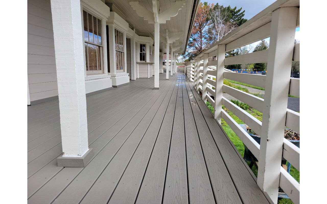 A small section of a 5,000 square foot deck