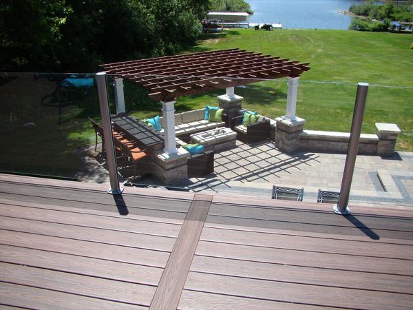 Trex deck with Falcon Glass Rail in Bloomfeild Michigan