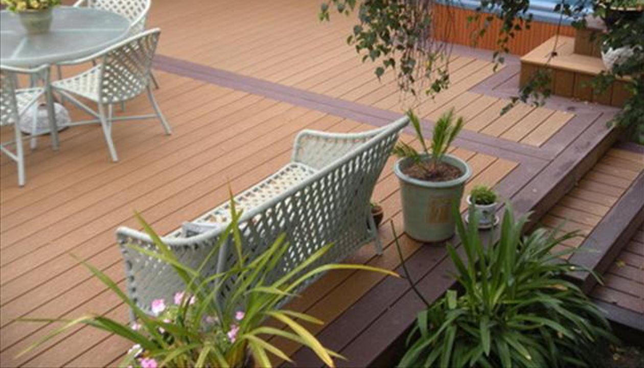 Trex composite deck for outdoor space, California