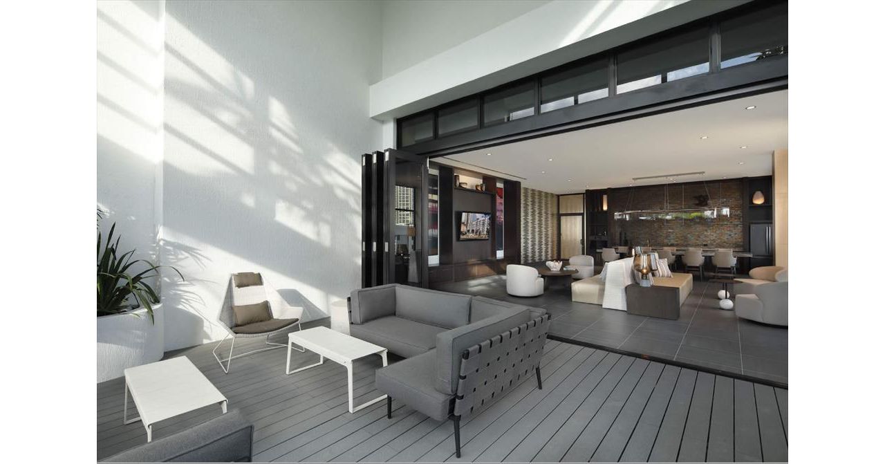 Trex Select Pebble Grey deck; Miami, FL; custom elevated steel substructure