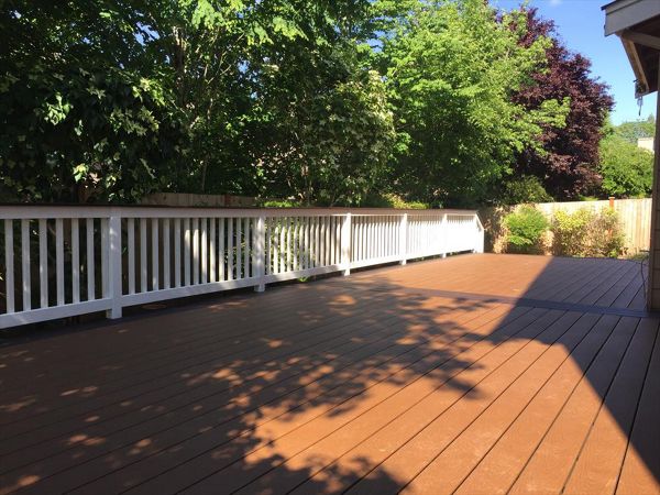 Saddle accent with woodland brown trim and white rails