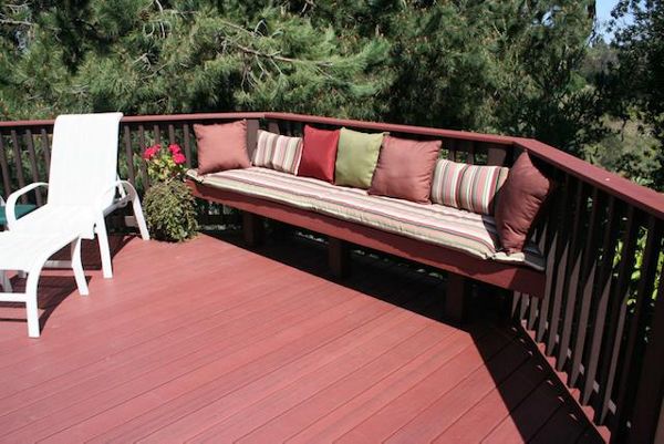 Composite Trex deck with matching Custom Bench in the corner
