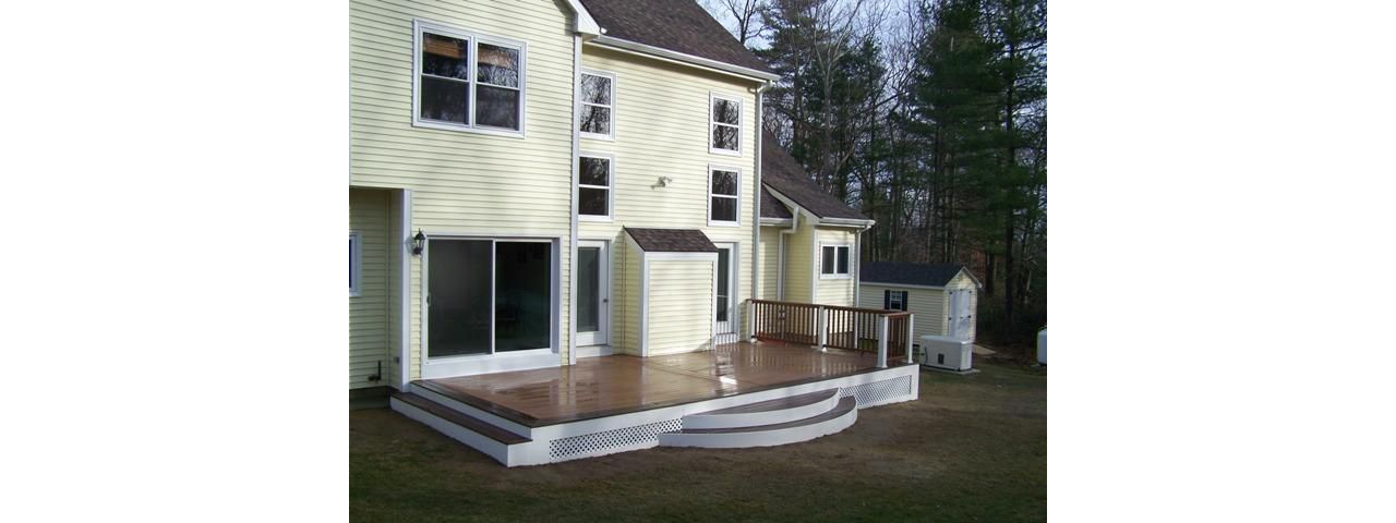 Tropical Tiki Torch and Lava Rock Perimeter Decking