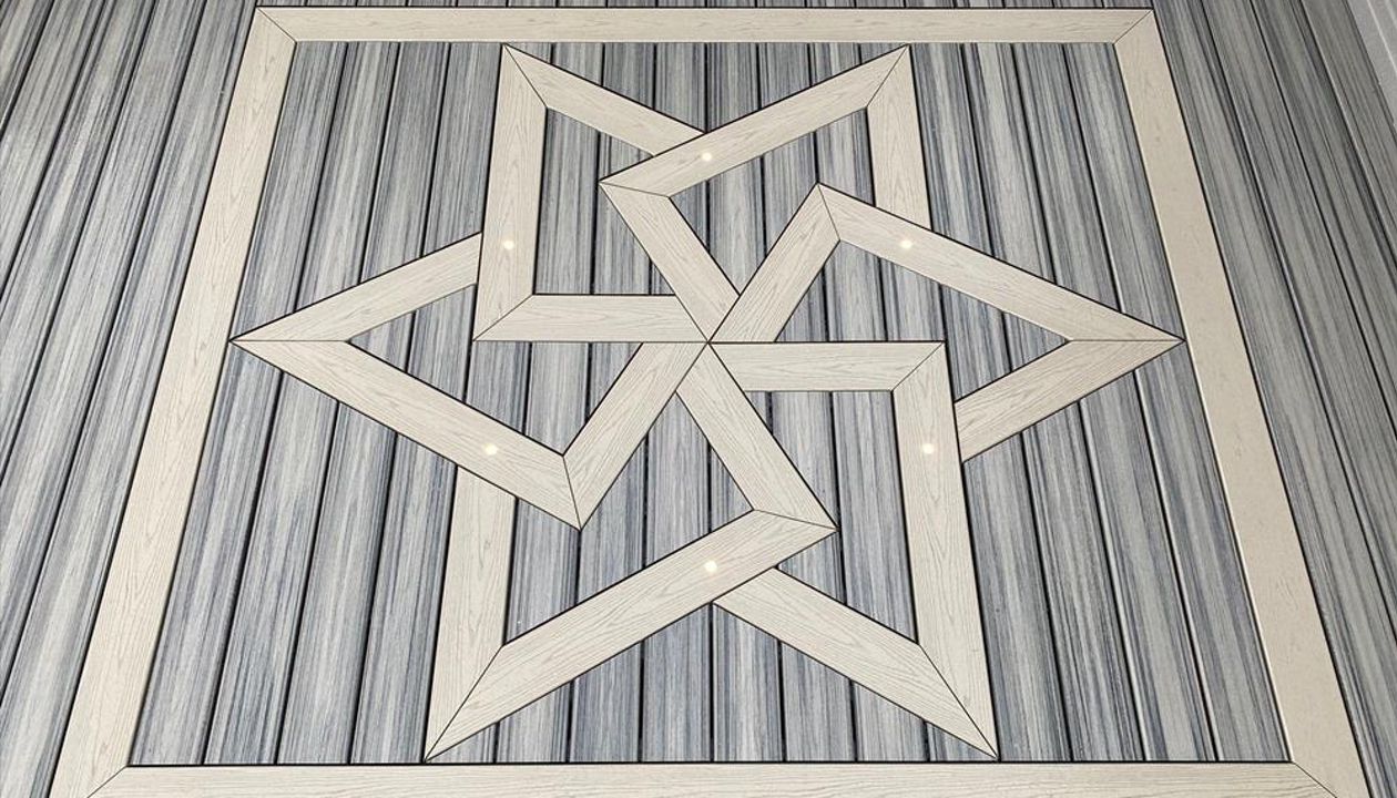 We offer a Trex Decking Inlay with a unique custom design. This is our "Six-Pointed Hexagram" Inlay Design.
