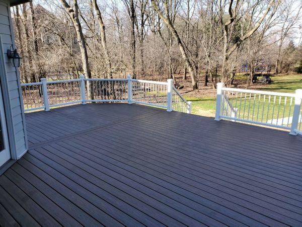 Use of breaker boards complete a great finish with NO butt joints or exposed ends of raw decking.