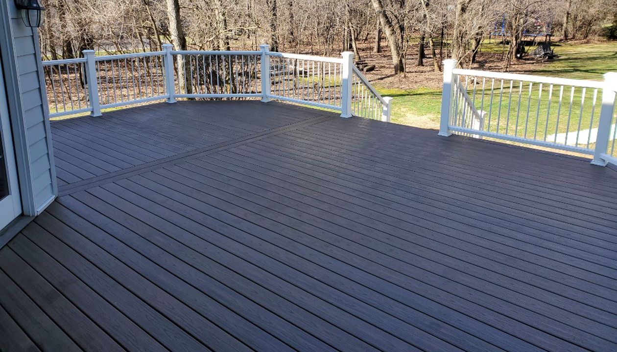 Use of breaker boards complete a great finish with NO butt joints or exposed ends of raw decking.