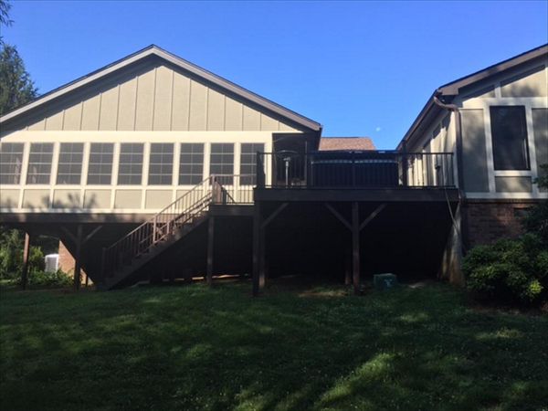 New Trex Transcend deck & 3 seasons room in Fletcher, NC