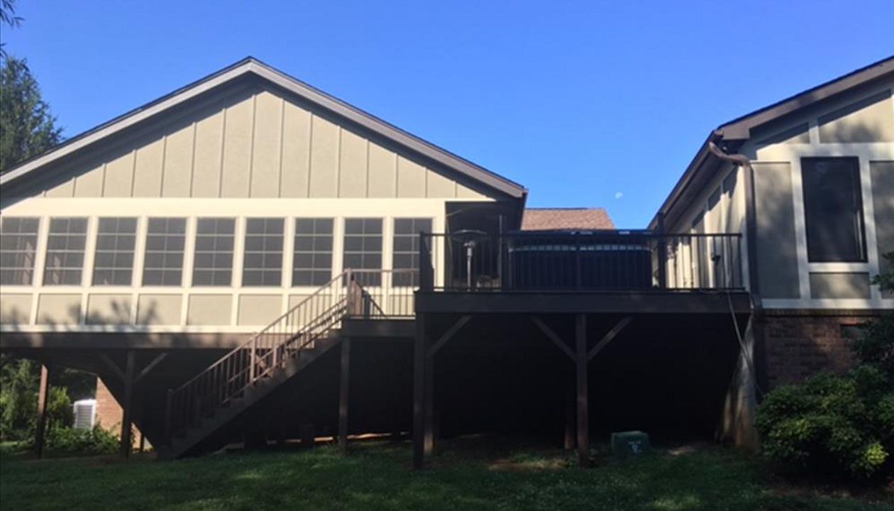 New Trex Transcend deck & 3 seasons room in Fletcher, NC