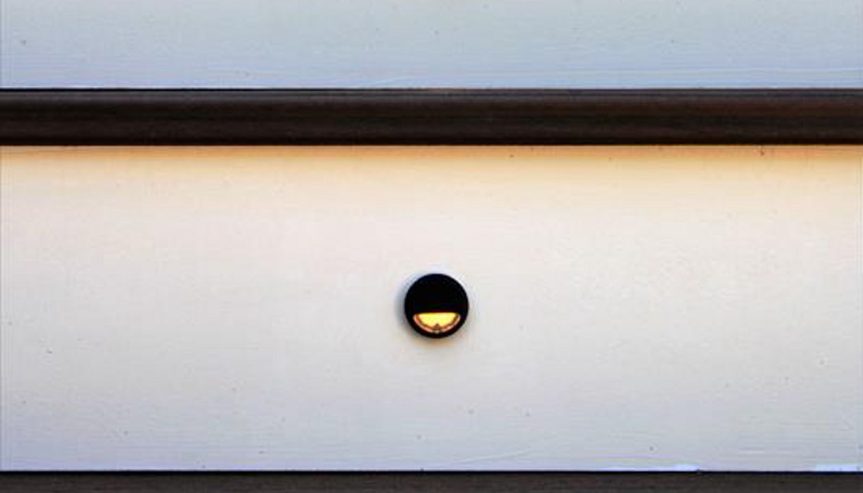 Trex outdoor lighting fixtures on a Trex staircase