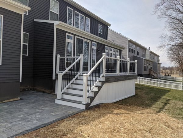 Stair system to lower paver patio