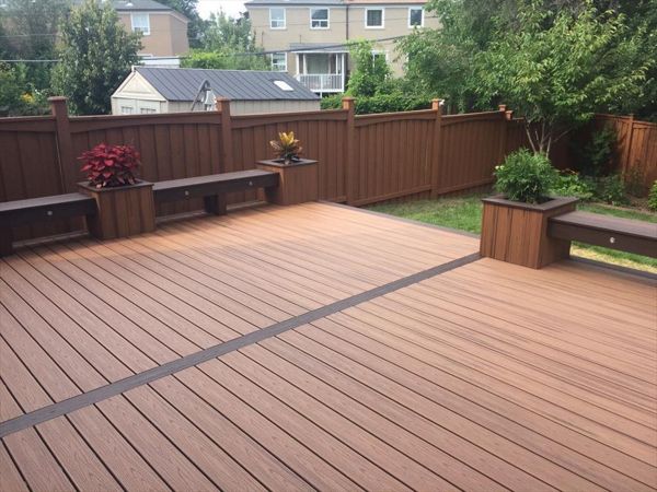 Trex  Transcend TROPICAL TIKI TORCH BENCH composite custom made flowerpot Vaughan Thornhill Toronto North York