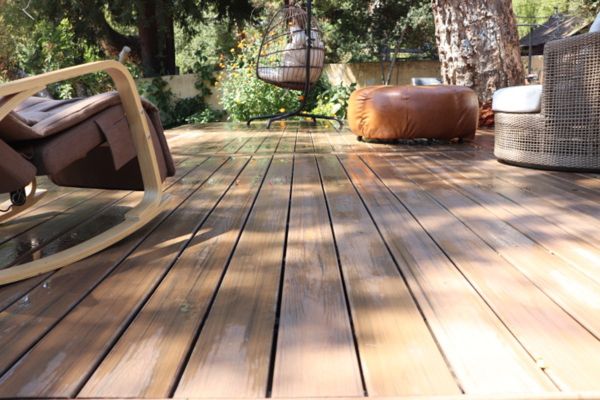 New 650 sqft deck with outdoor furniture for the family to relax