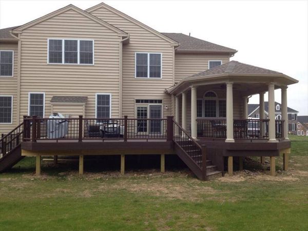 Open and Covered Trex Deck