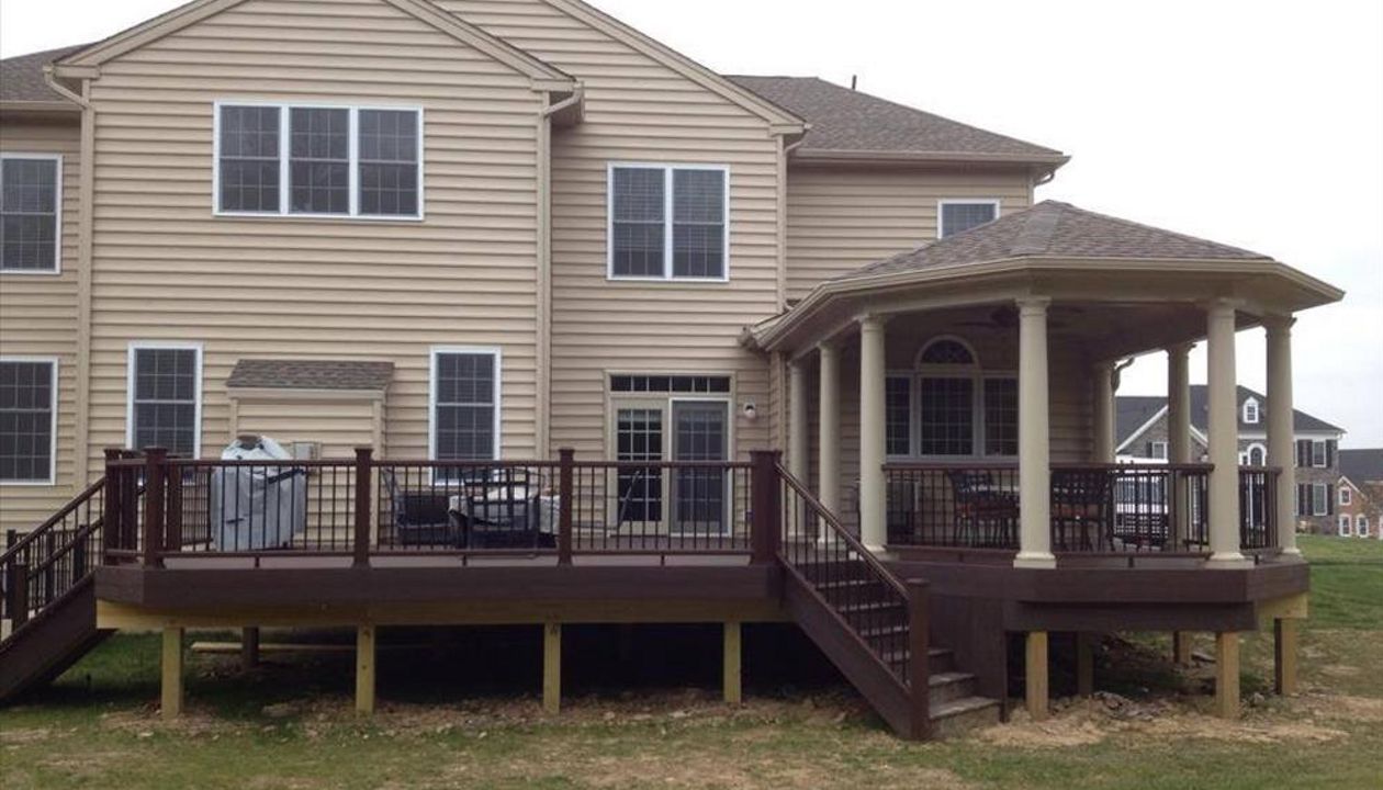 Open and Covered Trex Deck