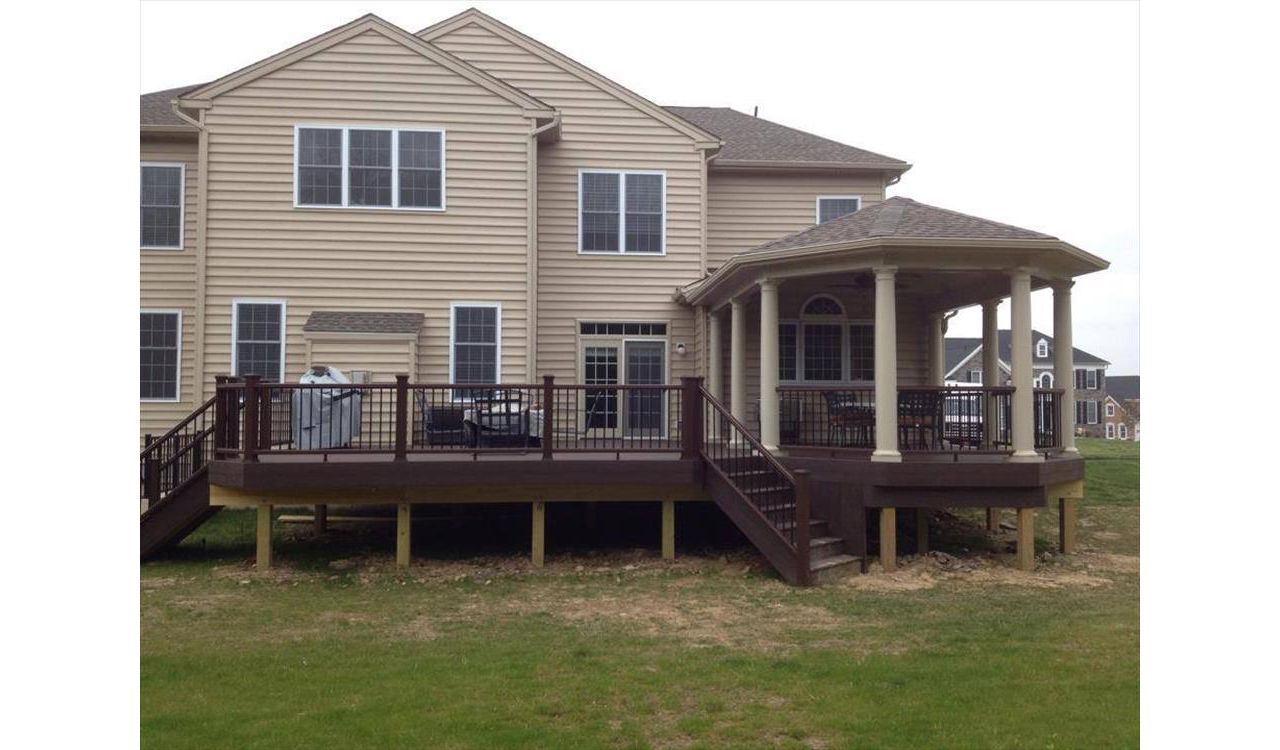 Open and Covered Trex Deck