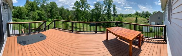 Wilbur Road Deck - Trex Tiki Torch with Trex Railings