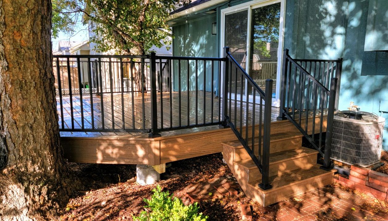 Toasted Sand, Black Aluminum Railing