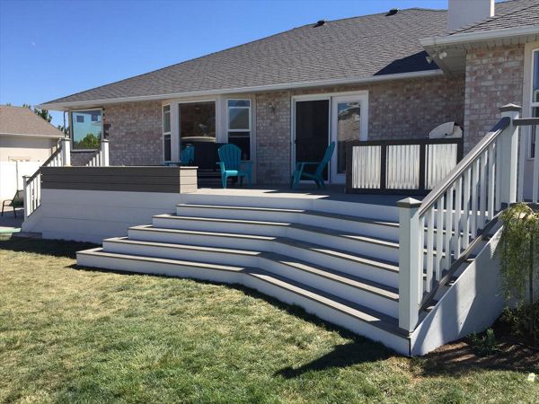 gravel path decking classic white facia trex transcend facia