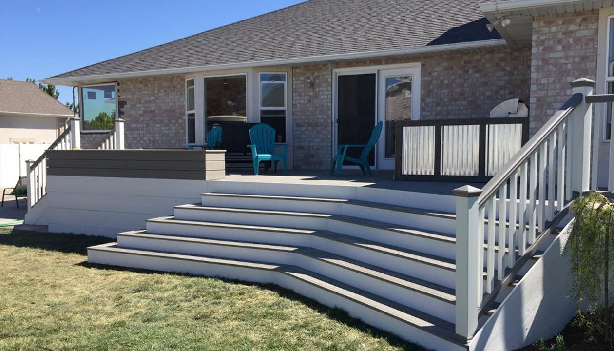 gravel path decking classic white facia trex transcend facia