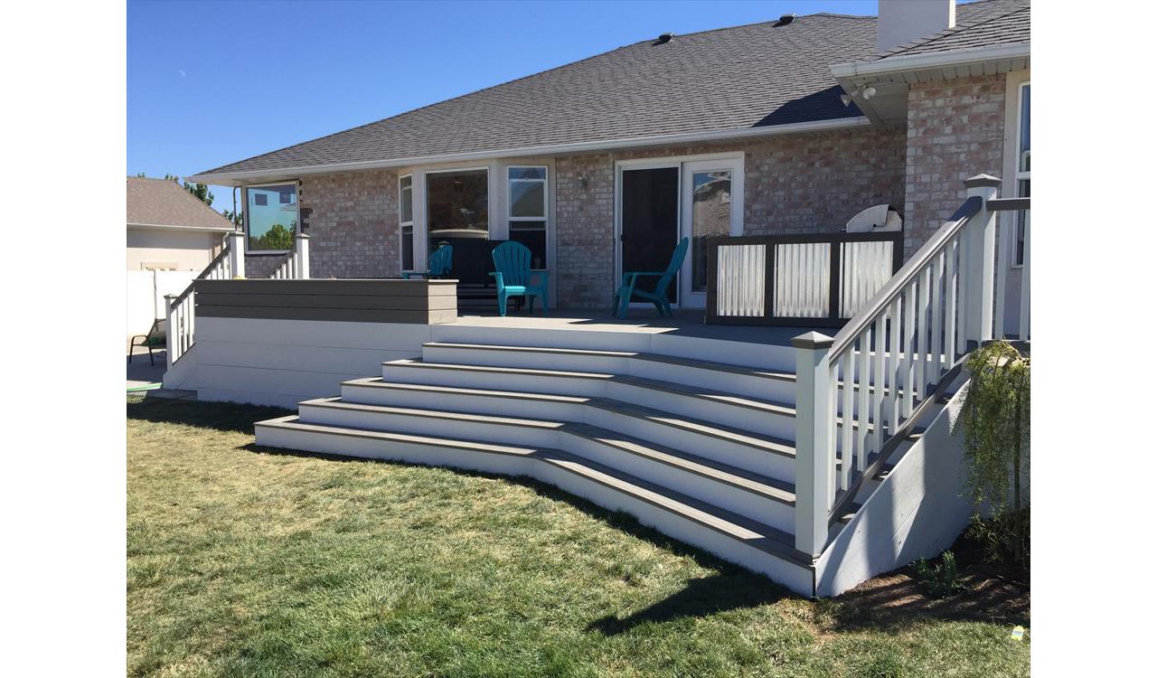 gravel path decking classic white facia trex transcend facia
