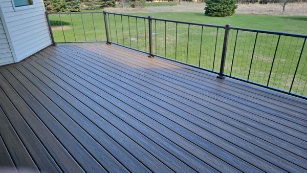 Havana Gold, Picture framed, low maintenance, Trex composite decking, Rochester, MN area, Deck by Schmidt Carpentry