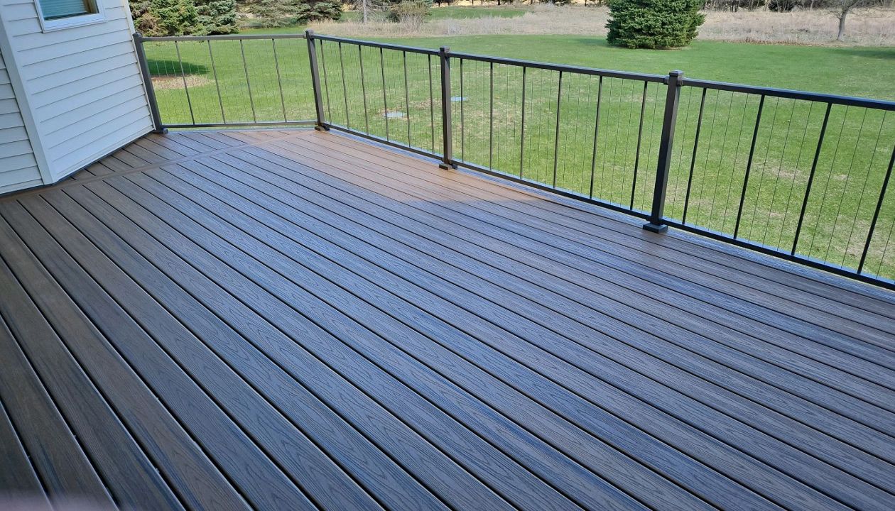 Havana Gold, Picture framed, low maintenance, Trex composite decking, Rochester, MN area, Deck by Schmidt Carpentry