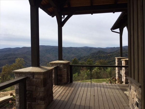 Great view from Trex Transcend Havana Gold entertaining area.