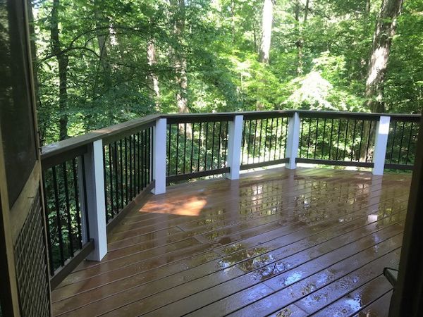 This Trex Select Saddle deck & Enhance railing was a unique project with many angles