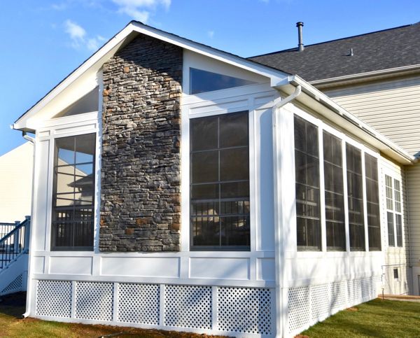 Porch Stone Fireplace