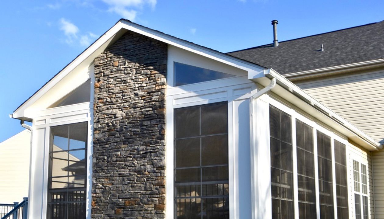 Porch Stone Fireplace