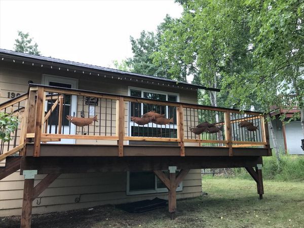This signature rebar rail features a school of sockeye salmon