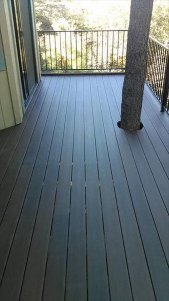 Prescott AZ. Lava Rock with groove, hidden clips. Trex joist tape.