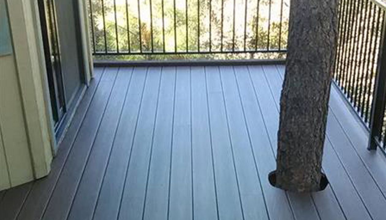 Prescott AZ. Lava Rock with groove, hidden clips. Trex joist tape.