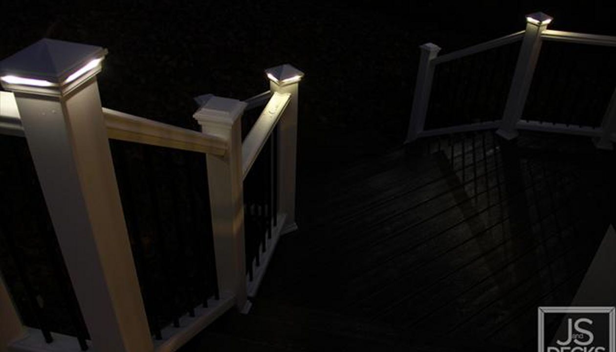 Transcend Rail with aluminum balusters and DeckLighting