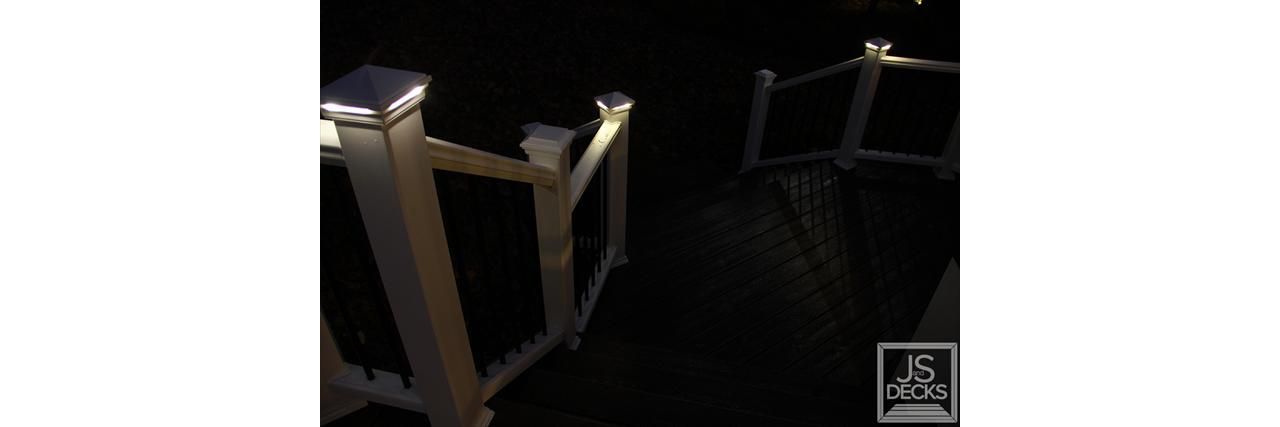 Transcend Rail with aluminum balusters and DeckLighting