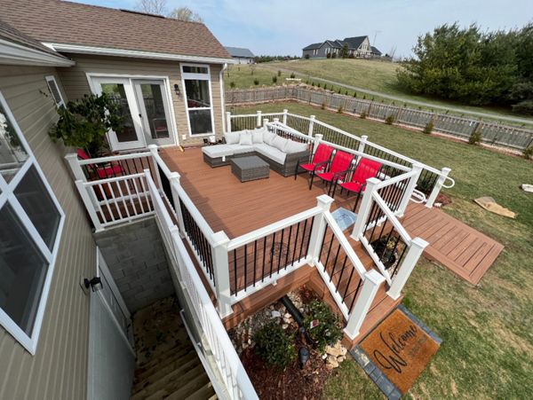 Tiki Torch with White, Transcend, Railing