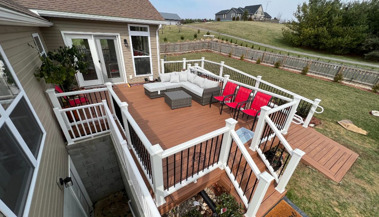 Tiki Torch with White, Transcend, Railing