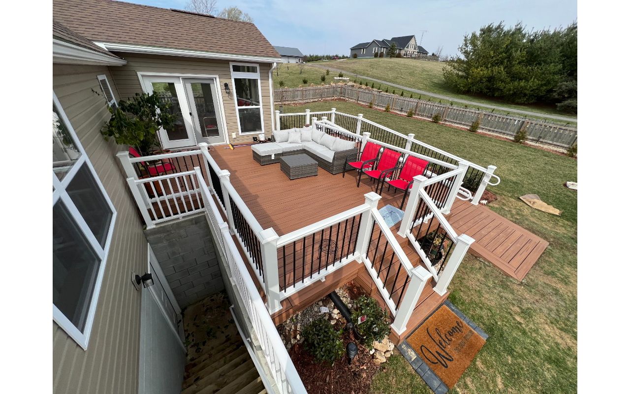 Tiki Torch with White, Transcend, Railing