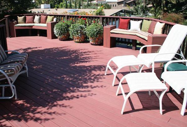 Custom Trex Deck with Built in Bench Seating and Seating areas