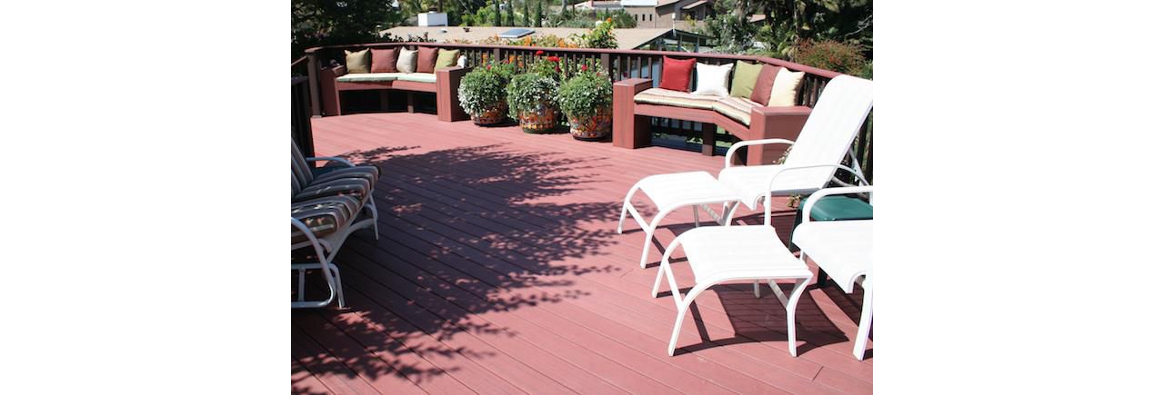 Custom Trex Deck with Built in Bench Seating and Seating areas