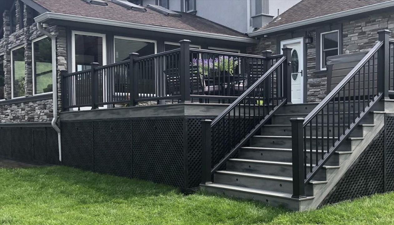Island Mist with Charcoal Black Railing