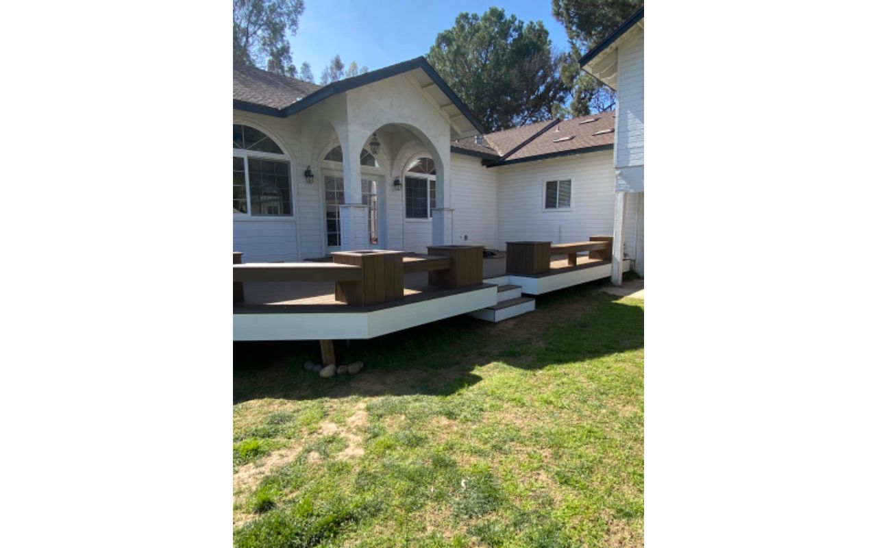 Trex decking porch and planter boxes
