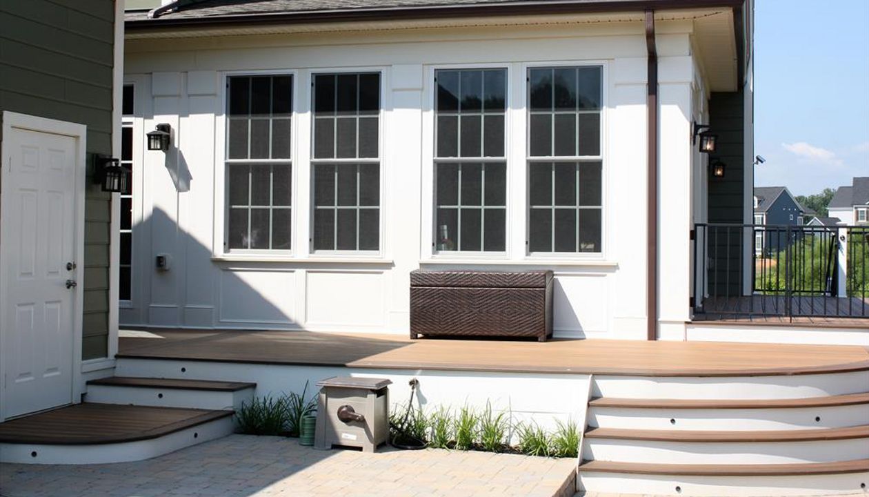 View of the cooking and utility area of a Trex deck in Maryland
