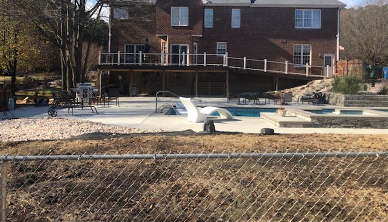 Trex Transcend Tiki Torch deck & Transcend white railing in Durham, NC.