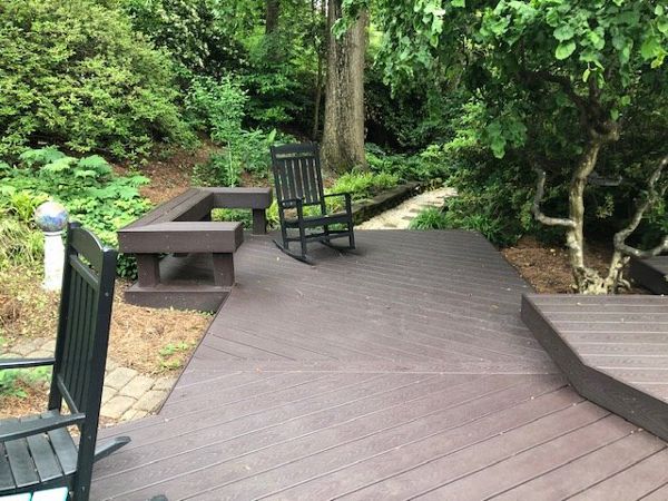 The different levels and distinct areas of this deck are not only a great visual but contribute to the overall feel over the whole backyard outdoor living space