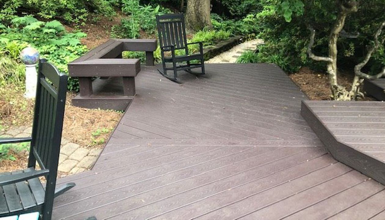 The different levels and distinct areas of this deck are not only a great visual but contribute to the overall feel over the whole backyard outdoor living space