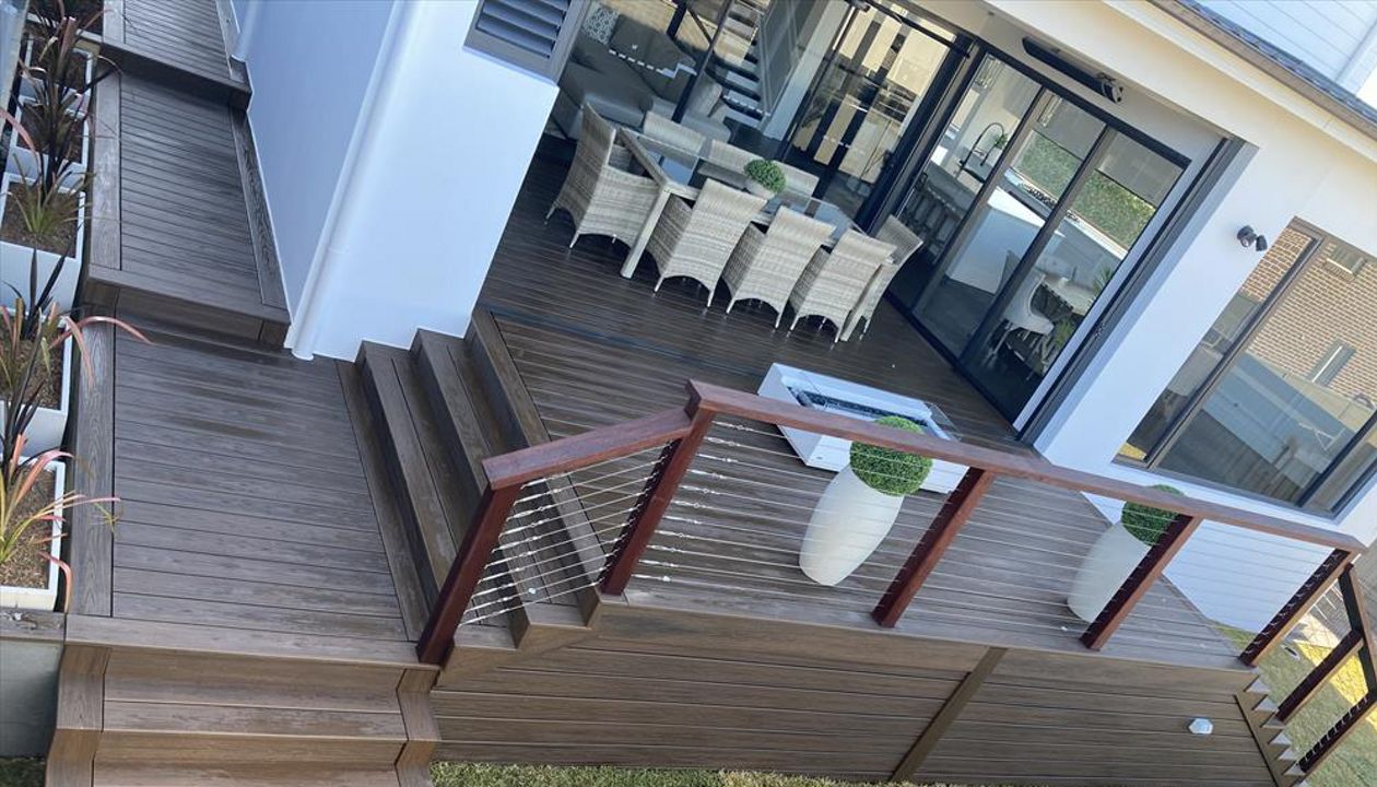 Trex spiced rum, one of our favourite projects so many details that connect this multi level deck seamlessly.