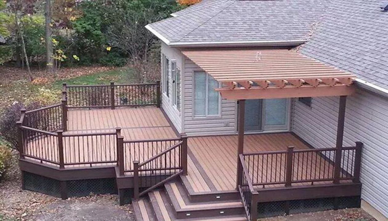 Wrap around steps and pergola